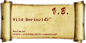 Vild Beriszló névjegykártya